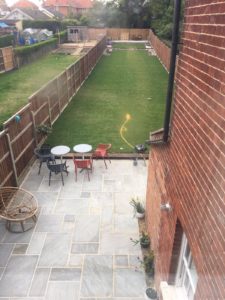 Completed Job, grey patio area and new turf - Loddon