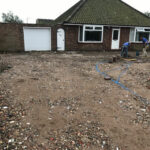 Filling driveway with crushed concrete - Sprowston, Norfolk