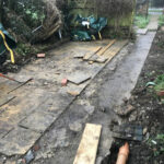 Clearing the final path ready for the new foundation - Mulbarton, Norfolk