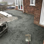 Granite base being laid on terram 3 - Mulbarton, Norfolk
