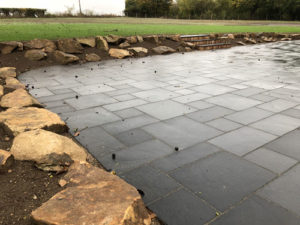 Charcoal limestone patio area 2 - Forncett, Norfolk