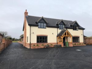 Newly laid tarmac driveway