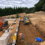 Back filling the terrace and compacting