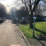 Digging of grass for new pathway - Norwich
